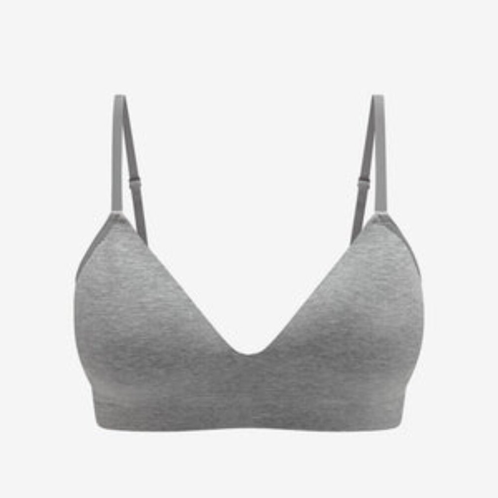 ThirdLove Seamless Cloud Cotton Wireless Bra Heather Gray - Size LG